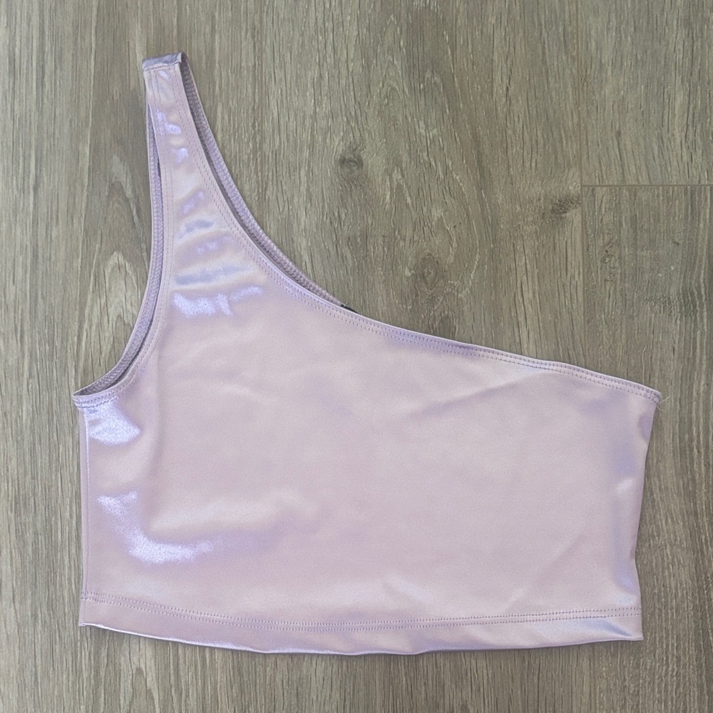 Lavender One-Shoulder Crop Top